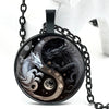 Retro Yin and Yang Dragon Design Glass Dome Handmade Chain Pendant Necklace For Men And Women Jewelry Accessories Birthday Gift - Image 1