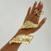 Ingemark Gold Color Metal Leaves Cuff Bangles for WomenExaggerated Punk Geometric Wrap Bangle Party Grunge Men Jewelry - Image 2
