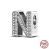 26 A-Z Alphabet Beads Silver Love Letter Charm Fit Bangle Charms Bracelet CZ Zircon Bead Jewelry - Image 20