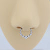 Titanium Square Zircon Nose Ring Earrings Closed Ring Buckle Earrings Body Piercing Jewelry - Image 4