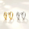 Silver Double Row Zircon Huggies Hoop Earrings for Women Statement Gold Party Jewelry Gift - Image 4
