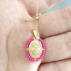 Virgin Mary Pendant Charm Necklace Women Cross Scared Heart Jesus Choker Seed Beads Stainless Steel Chain Gold Color Mom - Image 21
