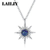 Silver Gold Blue Planet Romantic Starlight Pendant Snowflake Necklace for Women Jewelry - Image 5
