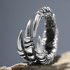 Stainless Steel Vintage Silver Dragon Claw Adjustable Opening Ring Tibetan silver Eagle Animal Rings for Men Women Punk Jewelry - Image 1