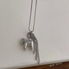 Smooth Surface Horse Chain Tassel Pendant Necklaces for Women Silver Plated Snake Chain Long Sweater Chain - Image 3