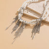 Multilayer Imitation Pearl Choker Necklace with Heart and Star Pendants - Image 14