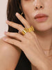 Rings For Women Stainless Steel Adjustable Gold Plated Punk Open Ring Jewelry Accessories Couples Gifts - Image 2