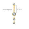 Titanium 14G Dangle CZ Gems Belly Button Ring Cubic Zirconia Drop Pendant Navel Nail Body Piercing Jewelry - Image 7