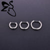 ZS Titanium 1 PC 18G Hoop Earrings Women Men Zircon Round Earrings D Shape 3 Colors Helix Cartilage Piercings Jewelry - Image 3