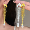 Fishbone Pearl Dangle Earrings for Women Vintage Drop Earrings Exaggerated Punk Versatile Elegant Jewelry Gifts - Image 1