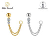 Titanium Double Piercing Chain Earring 16G CZ Dangle Cartilage Helix Conch Drop Chain Connector Jewelry - Image 1