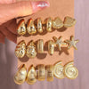 18 Pcs/Set Water Drop Earring For Women Vintage Exaggerated Geometric Twist Hoop Earrings Personalized Jewelry Gifts - Image 10