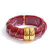 Exclusive Multi-Color Acrylic Resin Wide Statement Bracelet Bangle Stainless Steel Autumn Winter Sweater Wrist Jewelry - Image 7