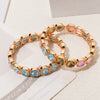 Summer 10mm Crystal Bangle For Women Gold Color Square Rhinestone Elastic Bracelets - Image 6