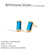 Stainless Steel Gold-Plated Colorful Birthstone Earrings Rhinestone Jewelry Gifts - Image 18