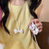 Rainbow Dopamine Color Bow Heart Necklace for Women Long Halterneck Accessory Jewelry Gift - Image 1