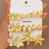 16Pcs Starfish Shell Stud Earrings Ccb Earring Set Women's Summer Beach Party Jewelry Gifts - Image 2
