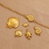 5pcs Stainless Steel Gold Plated Seashell Turtle Conch Double Hole Charms Jewelry Connector For Bracelet Necklace Making Pendant - Image 6