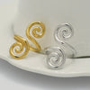 Vintage Metal Irregular Smooth Spiral Ring Set Women's Gold Plated for Everyday Wear, Vacation Travel - Image 5