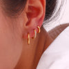 Cubic Zirconia Huggie Hoop Earrings in Multiple Sizes - Image 22