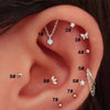 Tragus Piercing Women's Hoop Earrings with Chain Helix Star Butterfly Crown Zircon Ear Rook Daith Sung Body Jewelry Gift - Image 7