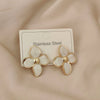 Charming four-leaf flower colorful enamel gold-plated women's earrings, high-quality earrings, wife's gift - Image 8