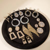 Colorful Crystal Stone Drop Dangle Earrings for Women Geomerry Alloy Metal Wedding Jewelry 9442 - Image 1