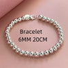 18-20CM Silver Bracelet 6MM Beads Women Wedding Party Gift Jewelry - Image 7