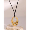 Irregular Geometric Pendant Necklace with Wax Cord - Image 19