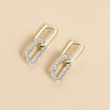 Double Loop Design Drop Earrings Gold Color Geometric Round Zircon Hoop Earrings for Women Girls Punk Hip Hop Jewelry - Image 3