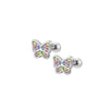 Cute Cubic Zirconia Screw Back Stud Earrings 316L Stainless Steel 20G - Image 4