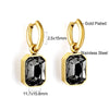 Green White Color Crystal Zircon Hoop Earrings For Women Stainless Steel Heart Square Leaf Shape Pendant Earring Gifts - Image 17
