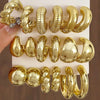 Chunky Gold-Tone Hoop Earring Set 6 Pairs - Image 1