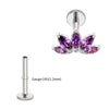 Titanium Marquise Lotus Cartilage Earring 16G Flower CZ Helix Flat Back Stud Labret Piercing Jewelry - Image 9