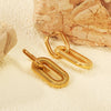 Cubic Chunky Heart Charms Dangling Earrings for Woman/Girls Stainless Steel Gold Plated Smooth Mental Drop Earring - Image 5