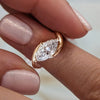 Marquise Cut Engagement Ring Silver Bypass Solitaire Diamond Wedding Ring for Women - Image 2