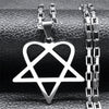 Hip Hop Rock Music Him Heartagram Star Heart Necklace for Women Men Stainless Steel Y2k Black Metal Band Goth Punk Chain Jewelry - Image 1