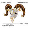 Rhinestone Goat Head Brooches for Women Unisex Zodiac Animal Pins Casual Party Jewelry Accessories Gifts - Image 4