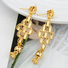 Dubai Gold Plated Jewelry Earrings Set Banquet Drop Women Lady Big Earrings for Girls Golden Hoop Earrings - Image 6