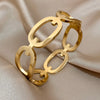 Circular Link Cuff Bracelet with Gold-Tone Finish - Image 4