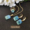 Oval Purple Crystal Fusion Stone Back Is Crystal Stone Necklace Earrings Rings Jewelry Set Elegant Women's Jewelry - Image 16