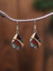 1 Pair of Geometric Line Pattern Earrings with Convex Glass and 316 Stainless Steel Water Drop Ear Hooks, in a Retro and Simple Style, Suitable for - Image 1
