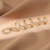 Cubic Zirconia Huggie Cartilage Hoop Earring Set 6 Pieces - Image 4