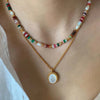 Colorful Beaded Necklace or Bracelet with Pearl Look Accents - Image 2