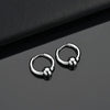 2pcs Stainless Steel Hoop Earrings For Men Small Circle Metal Ball Anti-allergic Ear Buckle Rock Hip Hop Artificial Jewelry - Image 4