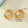 Silver Double Circle Hoop Earrings for Women Thick Geometric Drop Earrings Jewelry Gifts - Image 6