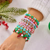 10 Pcs Christmas Crystal Beaded Stackable Bracelet For Women Santa Claus Xmas Tree Snowflake Letter Beads Bangle Party Jewelry - Image 6