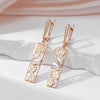 Rose Gold Color Square Long Dangle Earrings for Women Silver Plated Jewelry Daily Wearing - Image 4