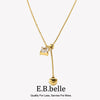 Square Clear Zircon Tassel Heart Necklace Gold Plated Stainless Steel Minimalist Style Women Jewelry - Image 1