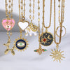 Stainless Steel Chain Necklace with Colorful Pendant Designs - Image 2
